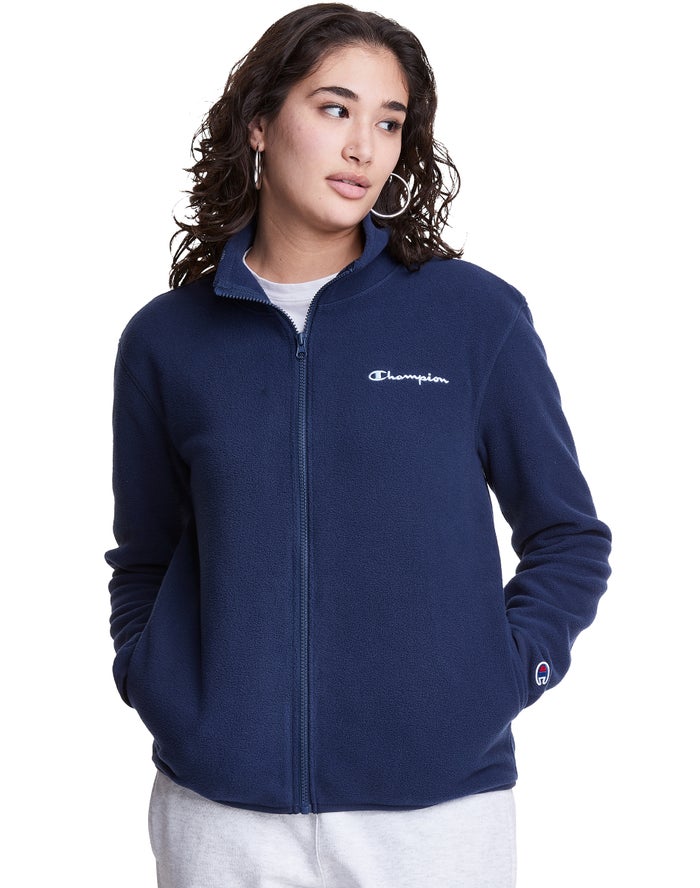 Champion Jas Dames - Donkerblauw - Polar Fleece Full Zip Mock Neck ( 923164-XSZ )